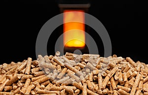 Wood pellets and combustion chamber