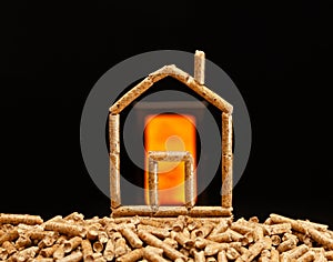 Wood pellets house