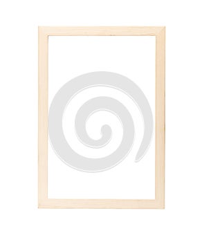 Wood photo frame isolated on white background with clipping path.