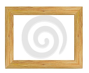 Wood picture frame isolated on white