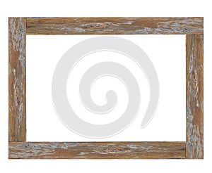 Wood picture frame isolated on white