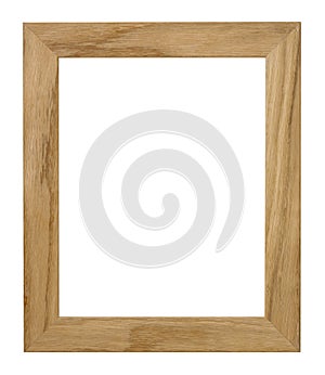 Wood picture frame isolated on white background