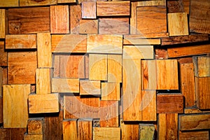 Wood pieces wall background