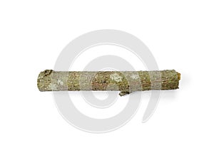 Wood pile branches isolated on white background