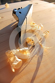 Wood Plane and Wood Shavings