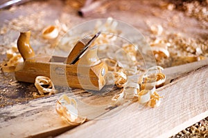 Wood planer and shavings