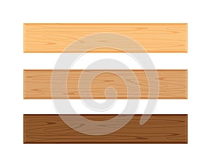 Wood plank board isolated on white background, horizontal plank, planks wood brown various types vertical, empty wooden plank