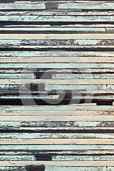 Wood plank brown and green texture background vintage wood background in old blue scratched color