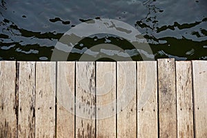 Wood plank floor on water