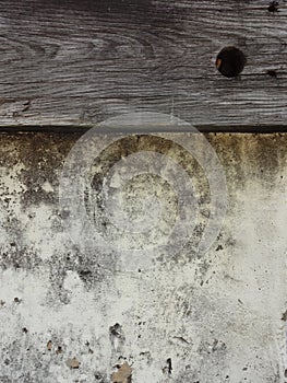 Wood Plank with Grunge Plaster Background