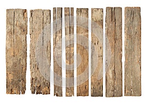Wood plank weathered damaged set photo