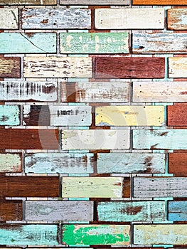 Wood planks, multicolor effective wood texture, Old wooden planks in multi-pastel colours with vintage style for background and