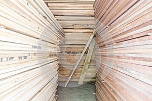 Wood planks prepare in industry