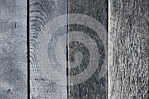 Wood planks texture dark background or wallpaper. overlap wooden wall horizontally have damage of old. Dark brown rustic aged barn