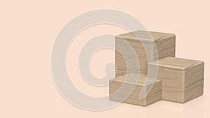 The wood podium for advertising or commercial concept 3d rendering