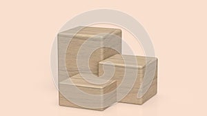 The wood podium for advertising or commercial concept 3d rendering