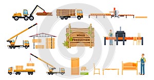 Wood production. Freight transport, storage, transportation, loading. Processing of wood.