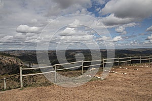 Wood Railings at Lookout over Valley, KwaZulu-Natal, South Africa