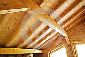 Wood roof ceiling