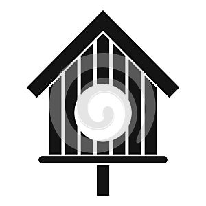 Wood round bird feeders icon, simple style