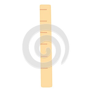 Wood ruler icon cartoon vector. Wooden cm