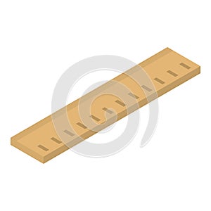 Wood ruler icon, isometric style