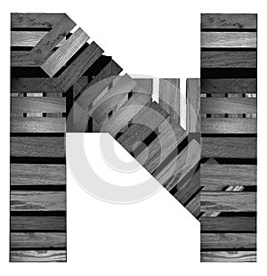 Wood samples in black and white, isolated