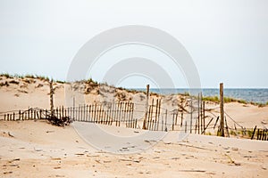 Wood sand dune fence Delaware