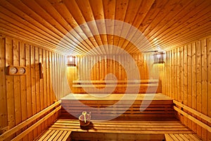 Wood sauna room