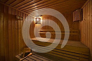 Wood sauna room