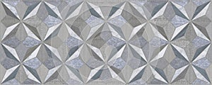 Wood seamless blue and white colorful Wall and Floor with a modern abstract mosaic geometric pattern.