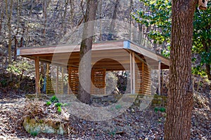 A Wood Shade Picnic Table Park