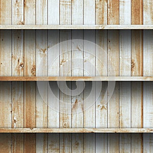 Wood shelf, grunge industrial interior