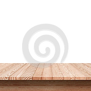 Wood shelf table isolated