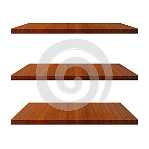 Wood Shelf Table isolated on white background