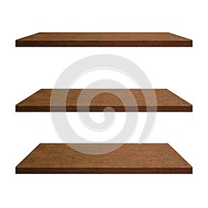 Wood Shelf Table isolated on white background