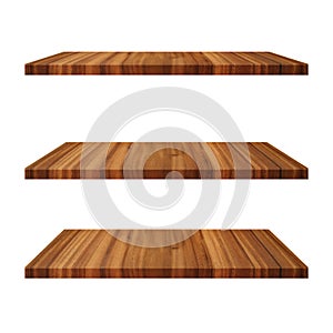 Wood Shelf Table isolated on white background