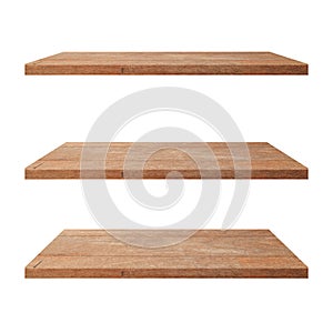 Wood Shelf Table isolated on white background