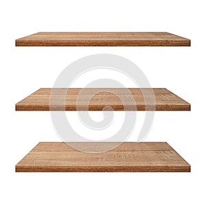 Wood Shelf Table isolated on white background