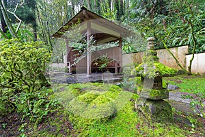 Wood Shelter at Japanese Garden