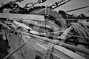 Wood shrimp boat graveyard sunset