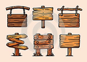 wood sign vector wooden signage illustrations
