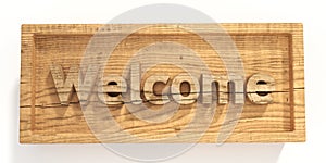 Wood sign welcome photo