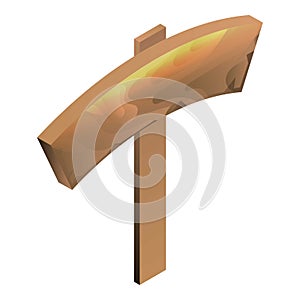 Wood signboard icon, isometric style