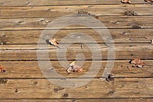 Wood slats of an outdoor deck