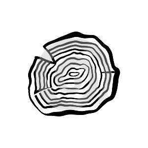 Wood Slice icon vector. Wood Rings illustration sign. Tree symbol. Sawmill logo.