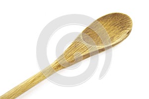 Wood spoon on white