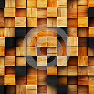 Wood in squares at different depths