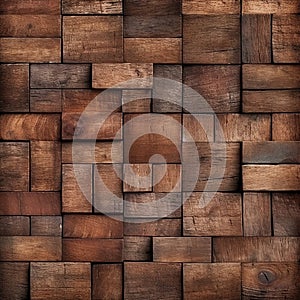 Wood in squares at different depths and sizes