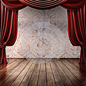 Wood stage background